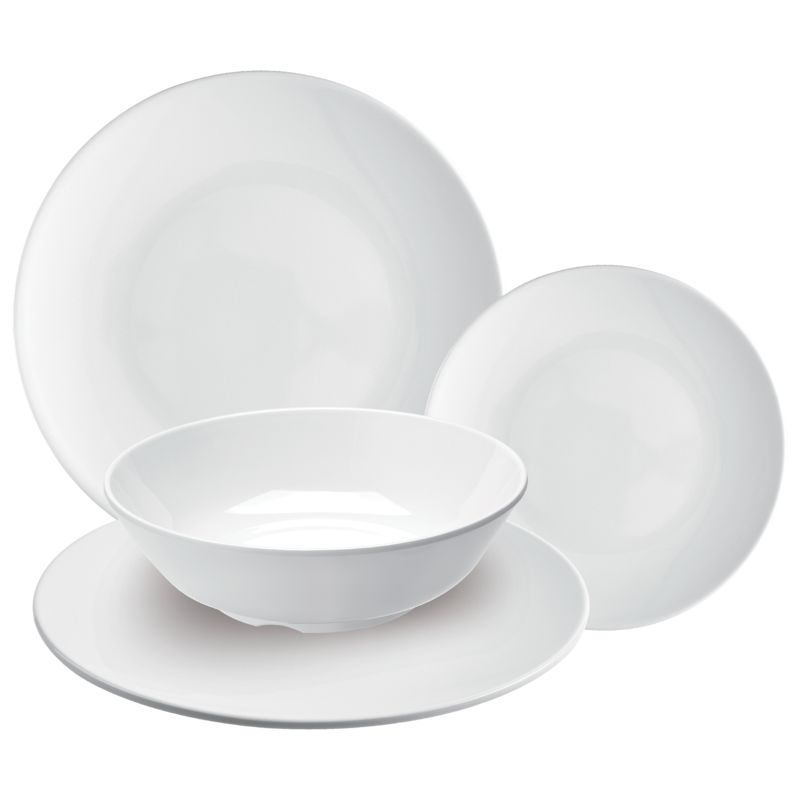 Vajilla de 100% Melamina Fina set de 16 piezas blanco