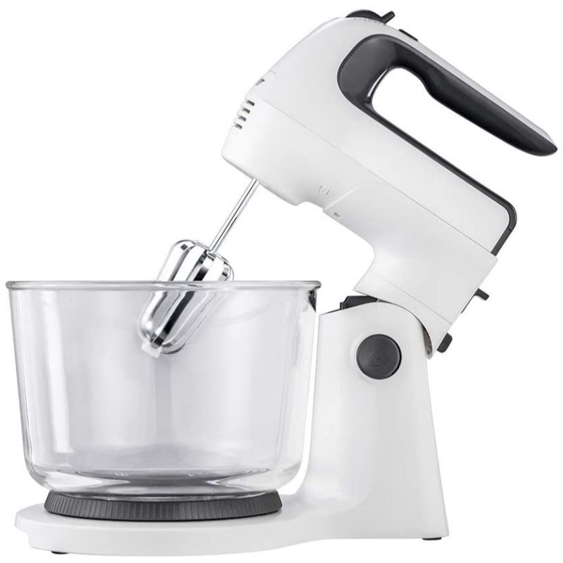 Batidora mano/pedestal Oster blanca con tazon de vidrio FPSTHS3611013