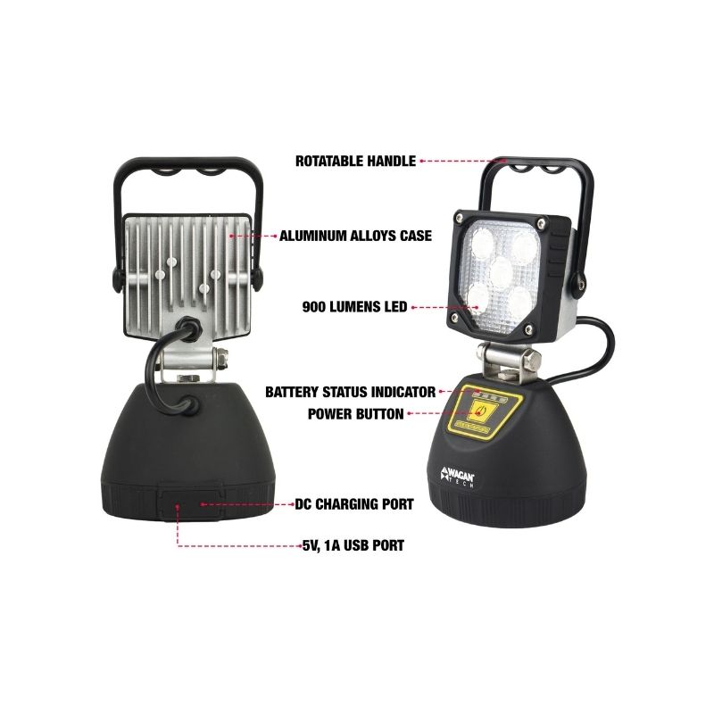 Linterna De Trabajo Recargable 900 Lúmenes MOD.2140