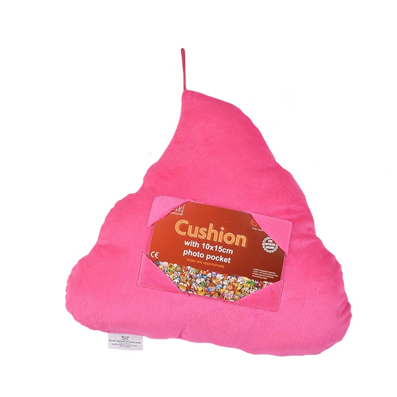 Cojín emoji popis rosa con portafoto 6x4"