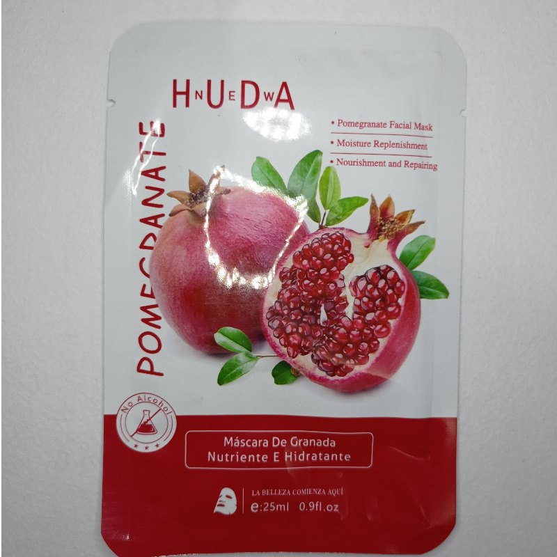 Mascarilla facial hidratante de granada para piel seca