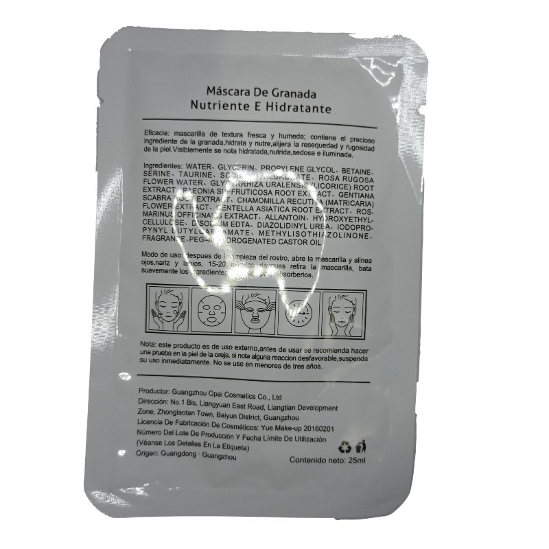 Mascarilla facial hidratante de granada para piel seca