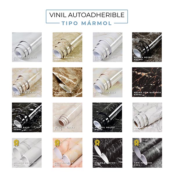 Vinil Adhesivo Para Muebles O Muros 2.44m2 Tipo Mármol / KE018