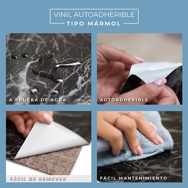 Vinil Adhesivo Para Muebles O Muros 2.44m2 Tipo Mármol / KE018