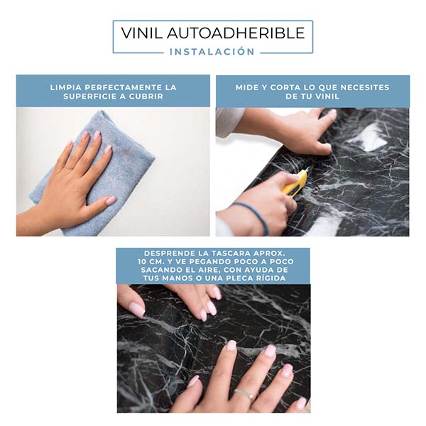 Vinil Adhesivo Para Muebles O Muros 2.44m2 Tipo Mármol / KE018