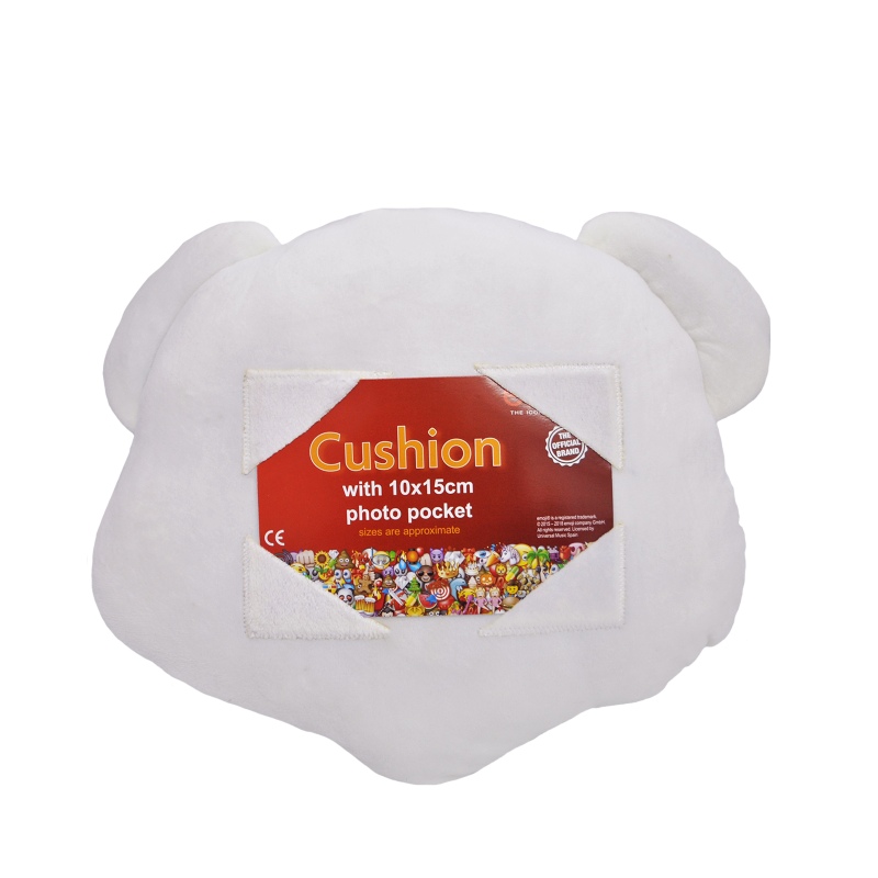 Cojín emoji oso polar con portafoto 6x4"