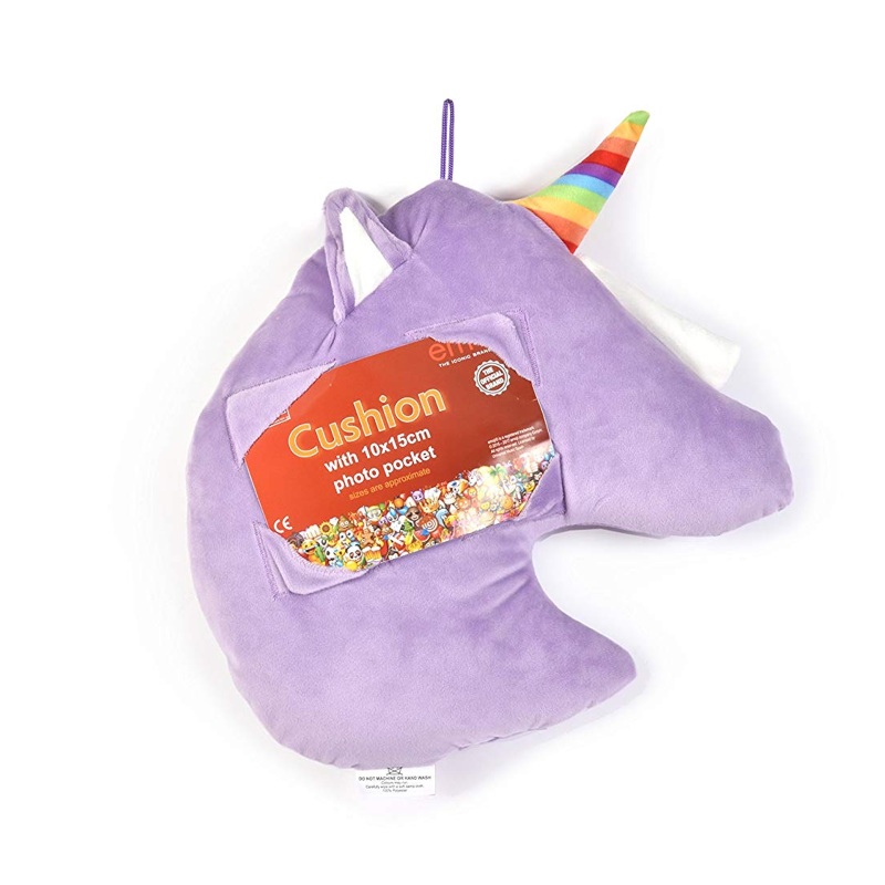 Cojín emoji forma de uniconio con portafoto 6x4"