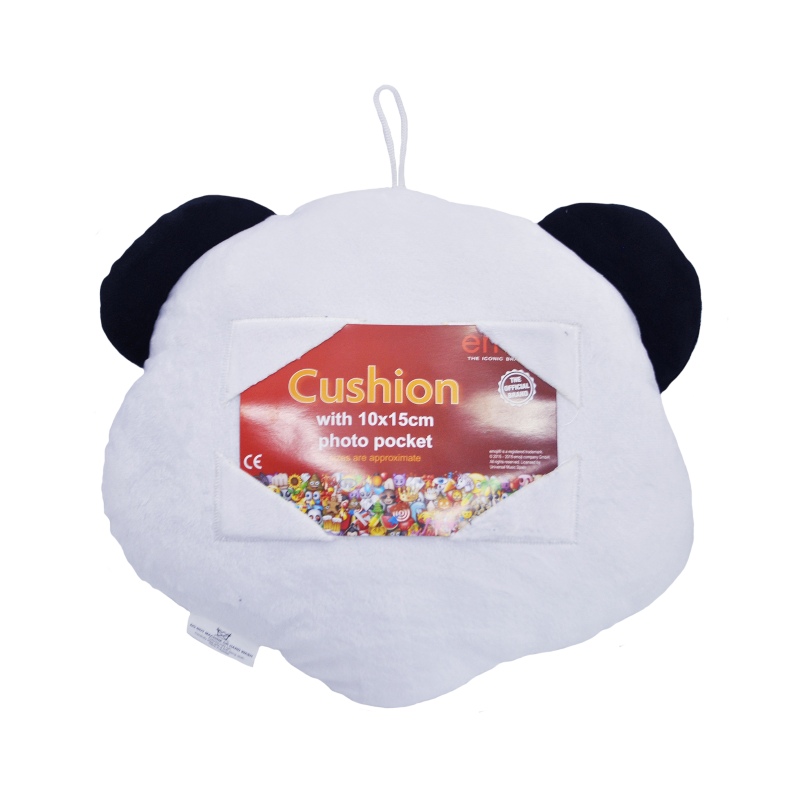 Cojín emoji oso panda con portafoto 6x4"
