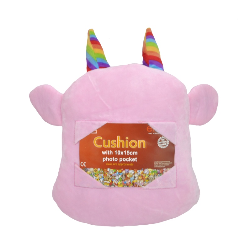 Cojín emoji vaca con portafoto 6x4"