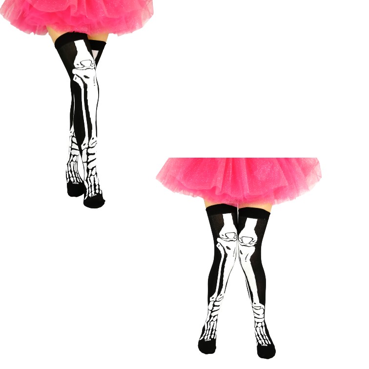 calceta hueso esqueleto catrina pierna halloween disfraz dark gotico 