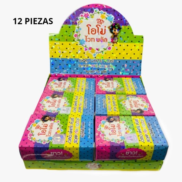 Jabón Omo 12 pz White Plus Tailandés Aclarante Original Con Holograma.