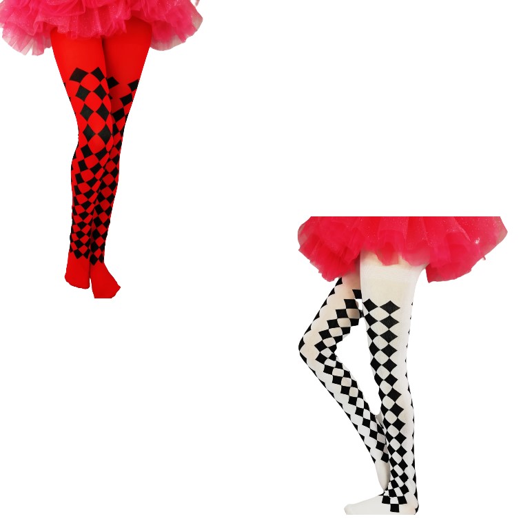 pantimedia media rombo arlequin harley queen disfraz halloween gotico fetich 