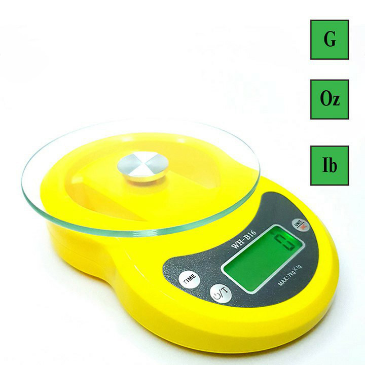 Bascula Digital Gramera Cocina 1 Gramo A 7 Kilo Con Bateria, color amarillo 