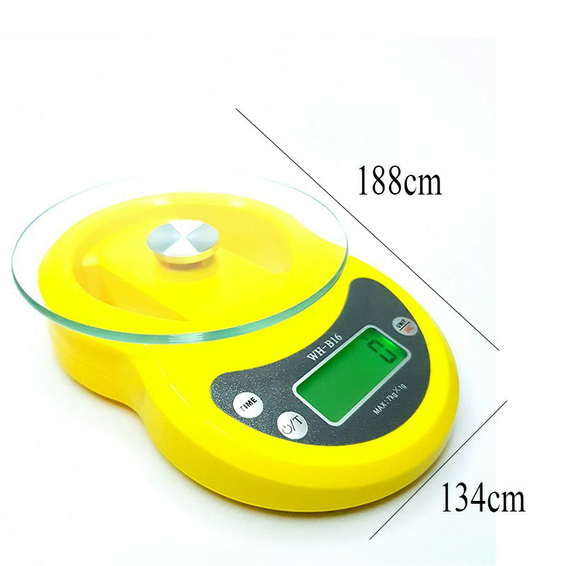 Bascula Digital Gramera Cocina 1 Gramo A 7 Kilo Con Bateria, color amarillo 