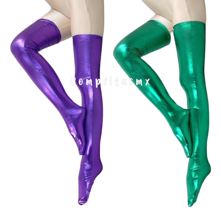 media metalizada socks tipo latex erotico fetich sexy sensual cuero piel brilloso
