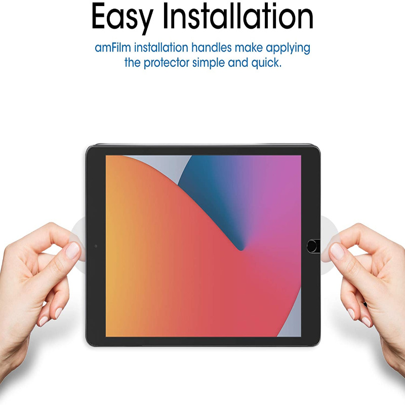 amFilm 2 Unidades Protector de Pantalla para iPad 7 10,2 Pulgadas, 8 Generación, 7 Generación, Mica Cristal Templado, Transparente