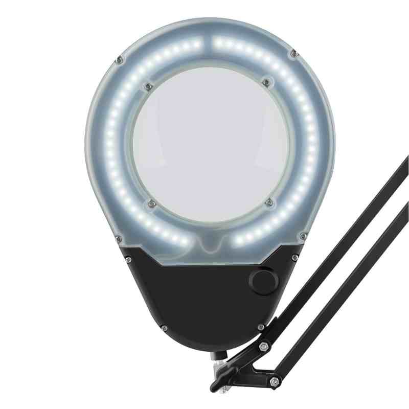 Lámpara De Alta Luminosidad Con Lupa Color Negra Flexible 