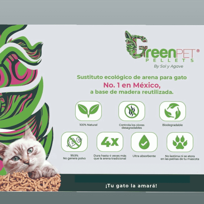 Arena Ecológica para Gatos Green Pet 16.2 Kg