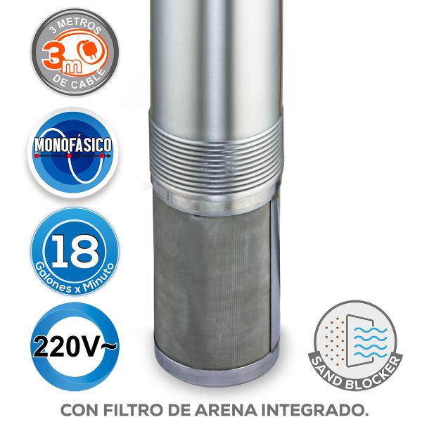 Bomba Sumergible Evans Pozo Profund 4 Y Cisterna 2hp 18gpm