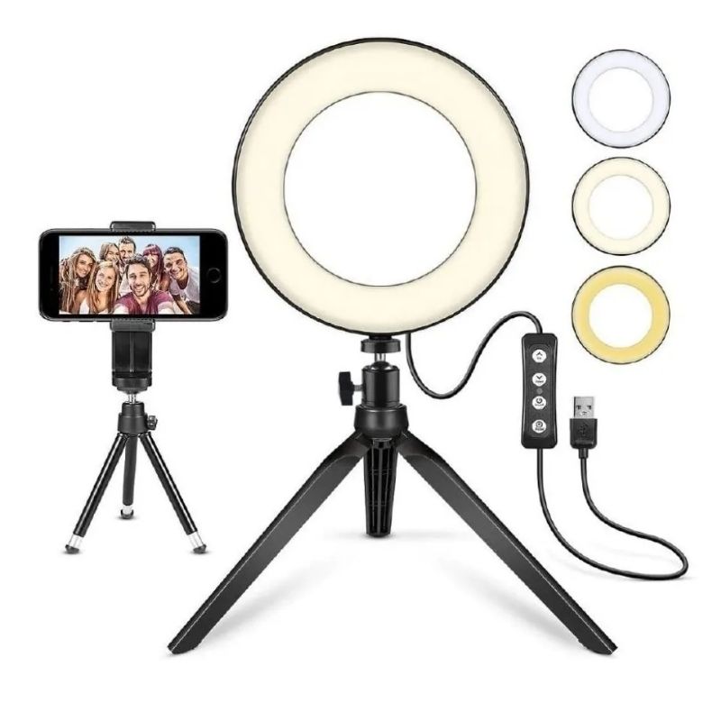Aro de luz LED 10" (25 Centimetros). Ideal para videos o maquillajes.
