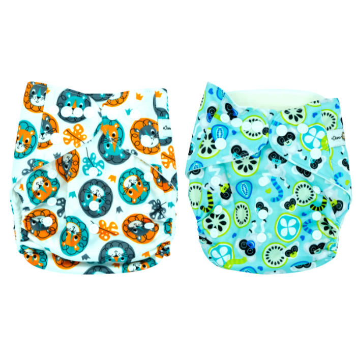 Paquete de 4 Pañales Ecológicos Dana Banana + 4 Insertos de Fibra de Bambú de 4 Capas