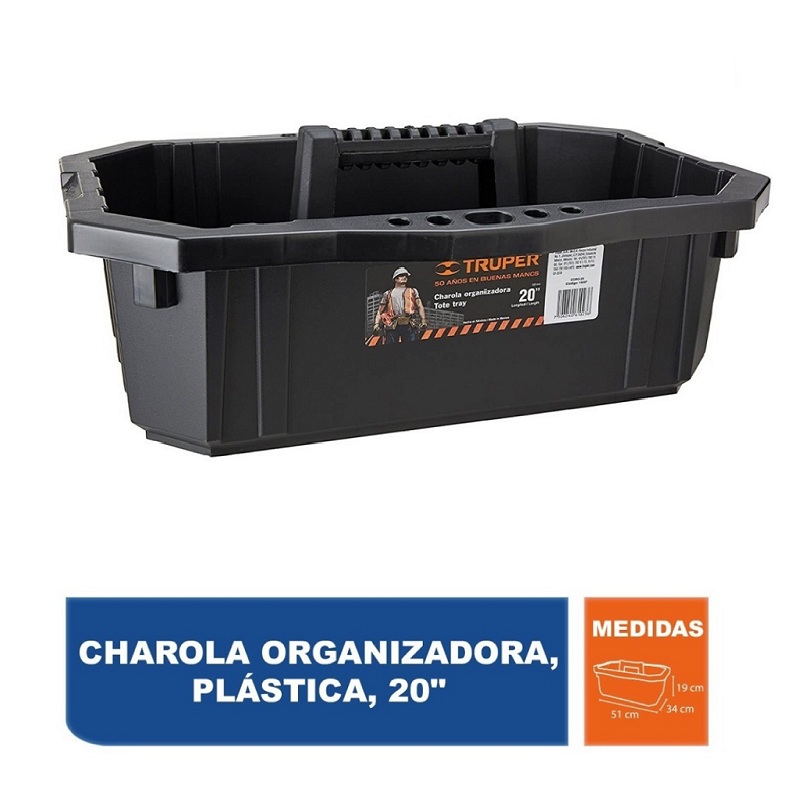CAJA CHAROLA ORGANIZADORA DE HERRAMIENTAS MULTI USOS  20 PULG PLASTICA
