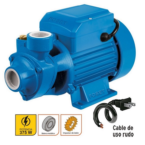 BOMBA  DE AGUA 1/2 CABALLO HP PERIFERICA ELECTRICA FOSET HASTA 25 METROS DE ALTURA