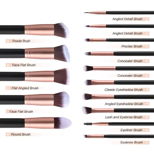 Set de Brochas De Maquillaje Profesional Mohana Bambú Ojos Cara Kabuki 14 piezas Libres de Crueldad + Esponja de Regalo