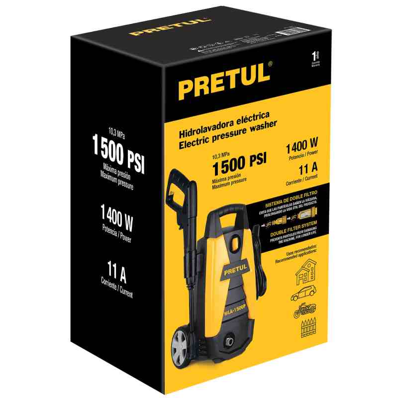 Lavadora A Presion Eléctrica 1500 Psi, Pretul 1,9hp