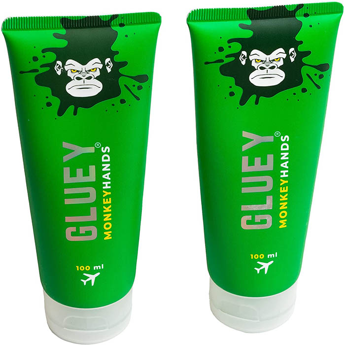 Gluey Grip gel para manos Monkey Hands 100 ml, (incluye 2) tamaño para viajes