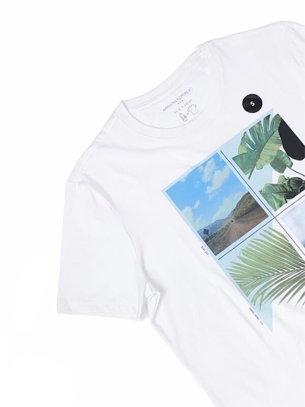 Playera Banana Republic Arte y Naturaleza Color Blanco Para Hombre 