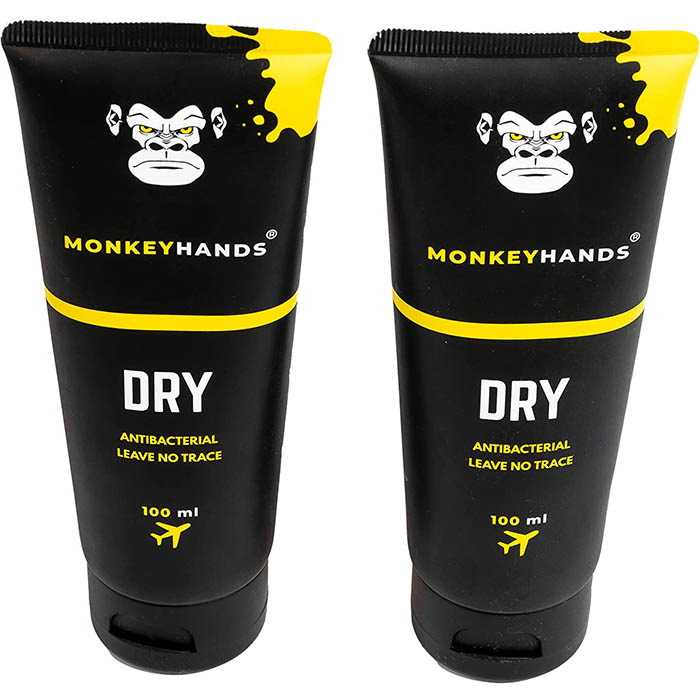Gel para manos Monkey Hands DRY 100 ml incluye 2, ideal para toda actividad en donde se tiene que frenar la sudoración