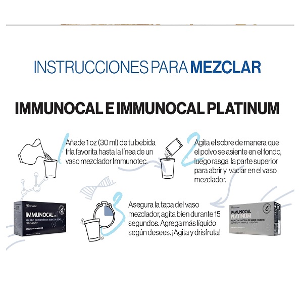 IMMUNOCAL PLATINUM CAJA CON 30 SOBRES SUPLEMENTO ALIMENTICIO CON CISTEINA, MINERALES Y CREATINA
