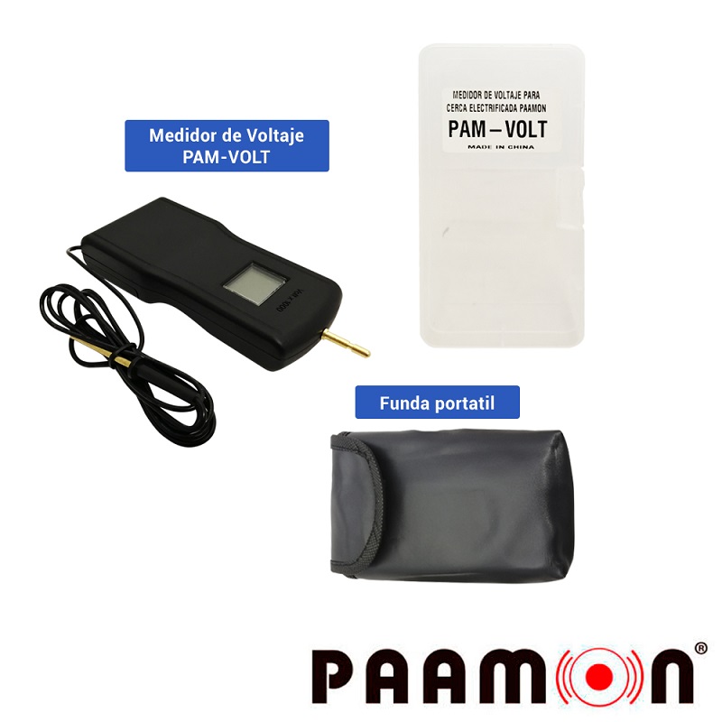 MEDIDOR DE VOLTAJE PARA CERCA ELECTRIFICADA PAAMON PAM-VOLT, RANGO DE MEDICIÓN DE 200 A 15000 VOLTS, CON PANTALLA LCD REQUIERE PILA DE 9V (NO INCLUIDA)