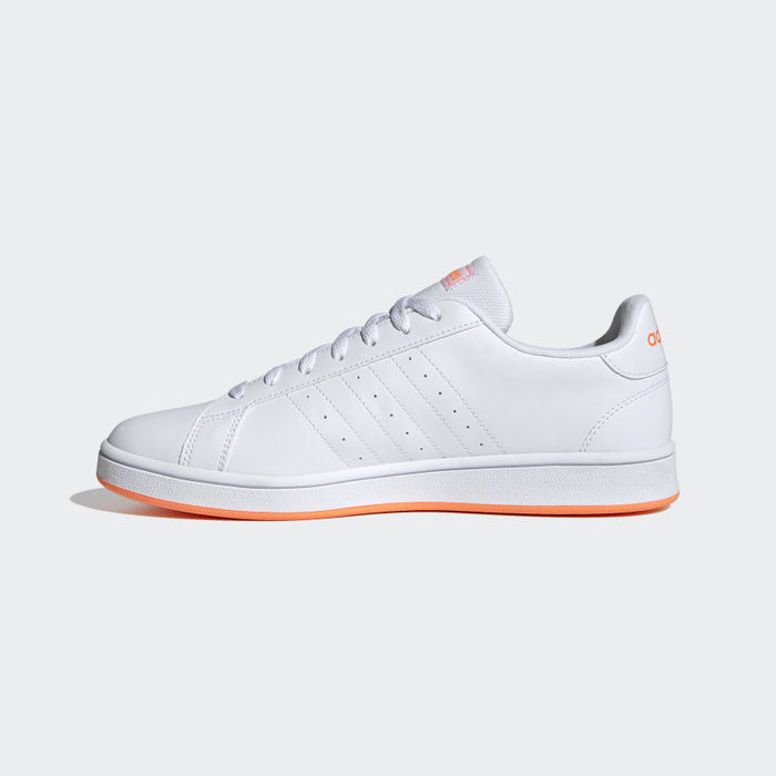 Tenis Adidas Grand Court Base Blanco Negro Naranja de Caballero