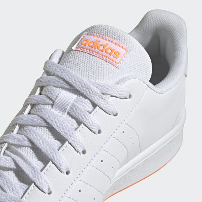 Tenis Adidas Grand Court Base Blanco Negro Naranja de Caballero