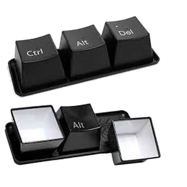Tazas en Forma de Teclas Ctrl + Alt + Del