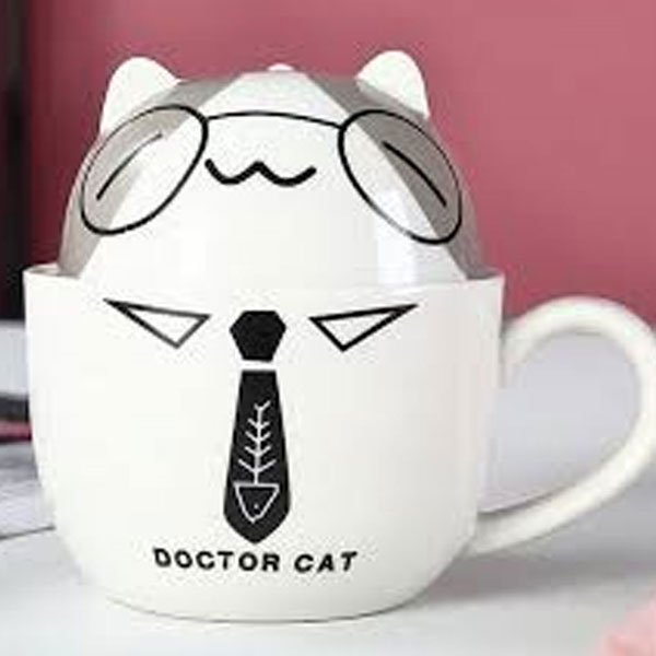 Taza doble en forma de animalito Dr Cat