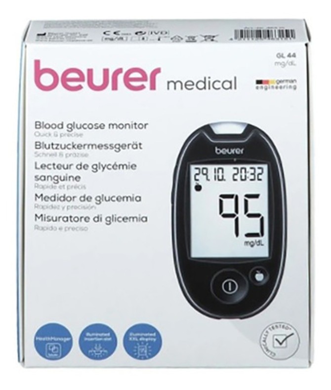 Kit Glucometro Digital Medidor De Glucosa Beurer Gl44
