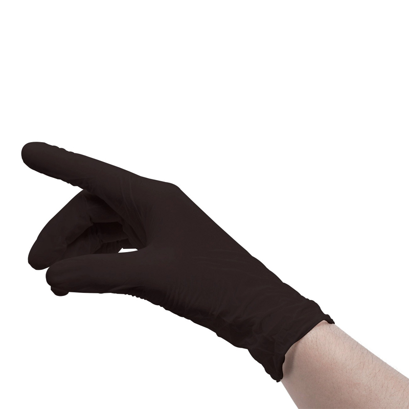 Guantes De Vinil Negro Grandes Desechables 100 Pzs Para Barbería Estética Splash