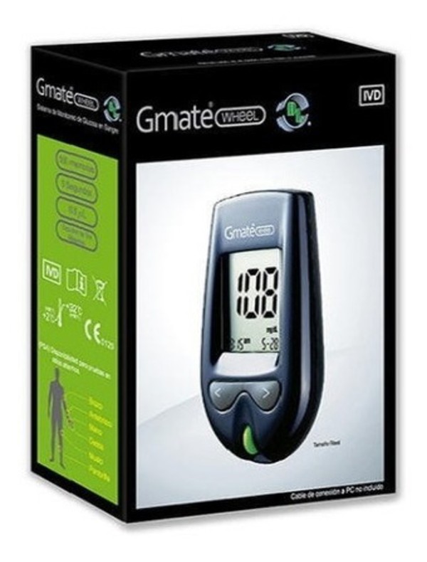 Kit Glucómetro Gmate Wheel + 50 Tiras + 50 Lancetas
