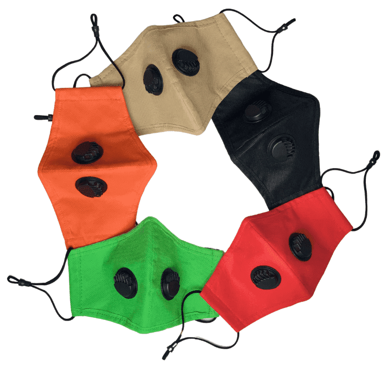 Cubrebocas Lavable Rojo Reusable Kn95 Filtro Valvula Tapaboca N95