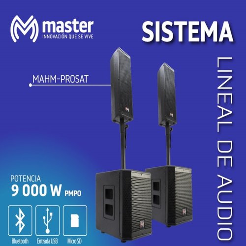 Sistema Lineal de Audio Profesional 9000 Watts Alta Potencia Musical para Espacios Abiertos / Master / MAHM-PROSAT