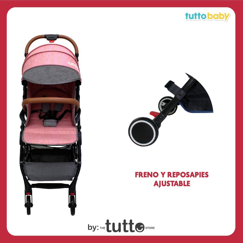 Carriola Plegable Para Bebé Tuttobaby | Carreola fácil transportación Rosa