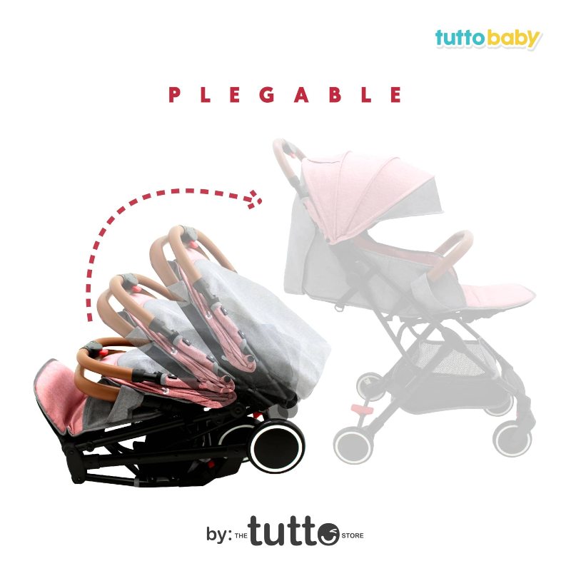 Carriola Plegable Para Bebé Tuttobaby | Carreola fácil transportación Rosa