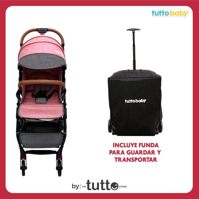Carriola Plegable Para Bebé Tuttobaby | Carreola fácil transportación Rosa