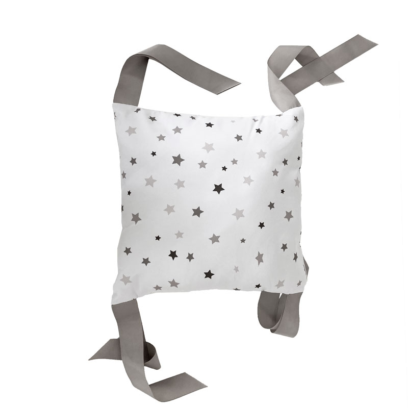 NATURE GARTEN Juego set de protectores para la cuna bebé CALIDAD PREMIUM Estrellas gris (MEDIA CAMA 8PZ)