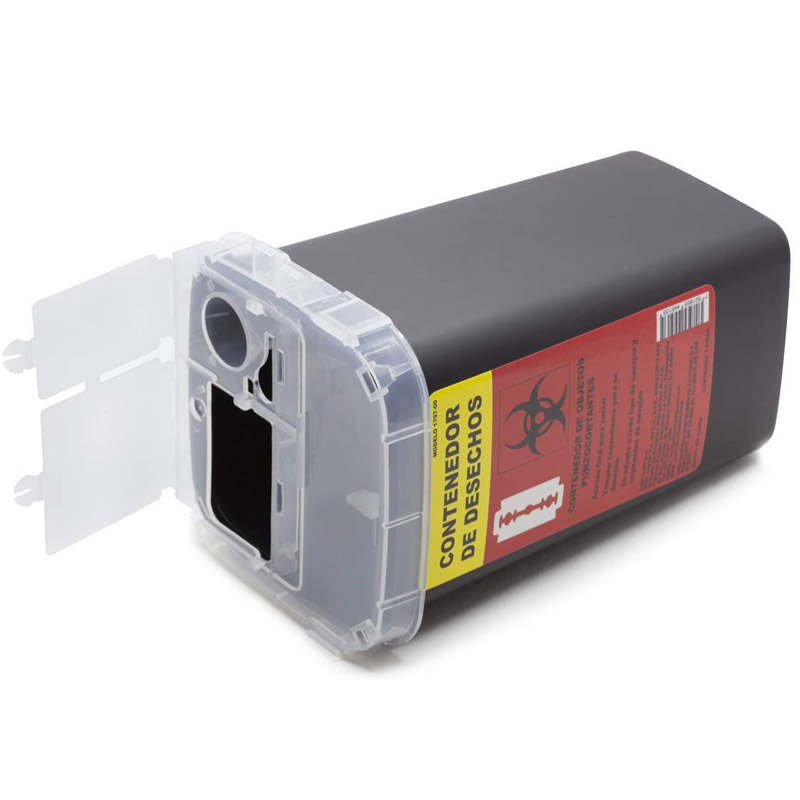 Contenedor de Navajas, desechos y objetos punzocortantes, para barbería, estéticas o peluquerías. 