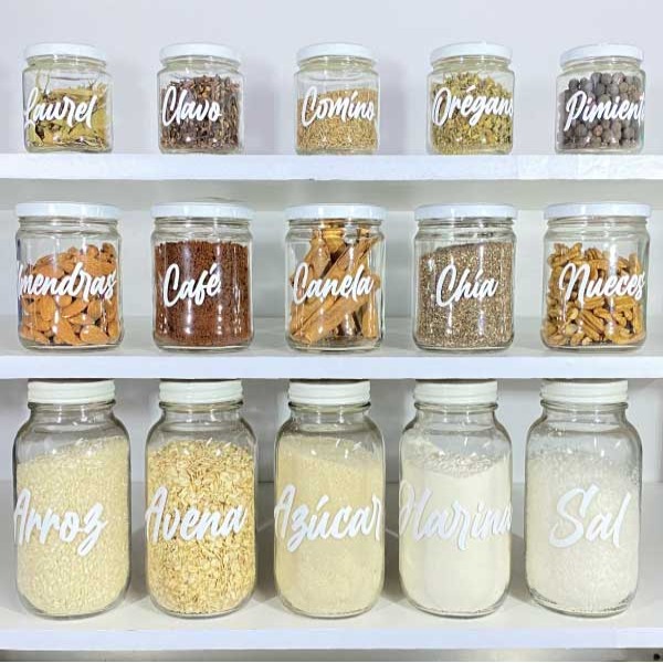 Frascos Organizadores de Cocina 15 piezas (personalizables)