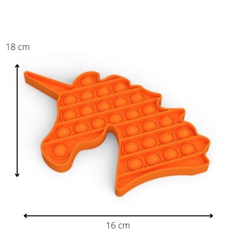 Pop It Push Bubble Fidget Juguete Antiestres Unicornio Naranja